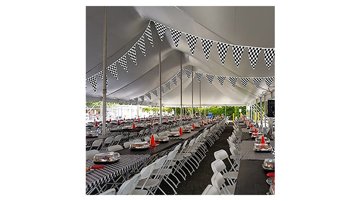 100ft Black & White Checkered Flag Banner - 48pcs Double Sided Racing Party Decor For Nascar Birthdays - View #4