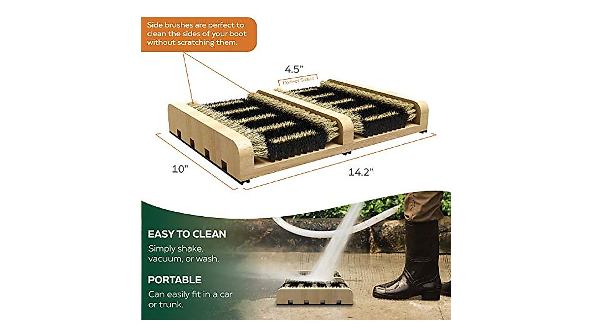 SCRUBIT Boot Scraper Brush - Durable All-Weather Door Mat for Shoe Cleaning
