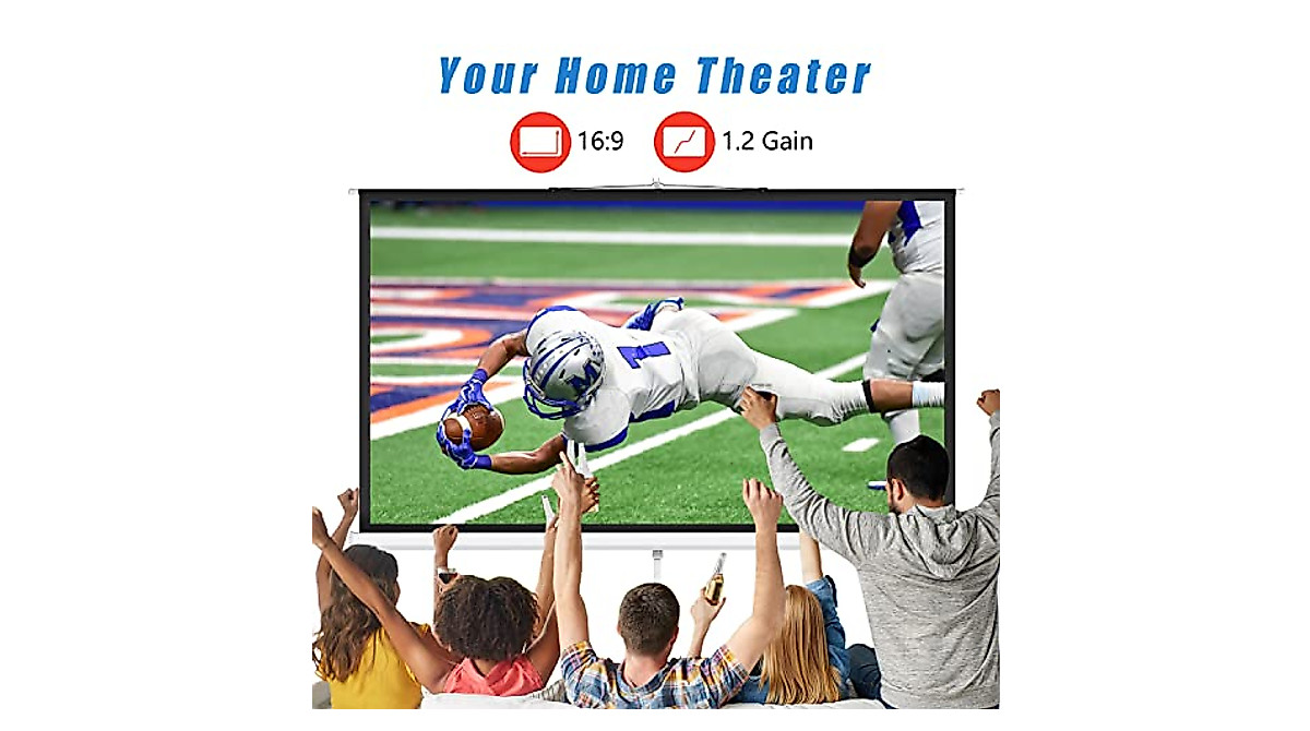 LopBast 82-Inch Projector Screen with Stand | 4K/8K Home Theater