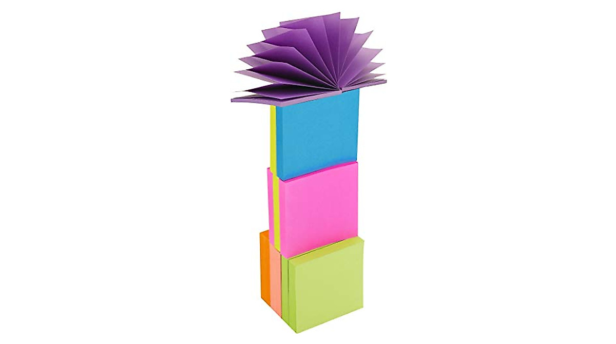 4A Sticky Pop-up Notes - Neon Colors in Bulk