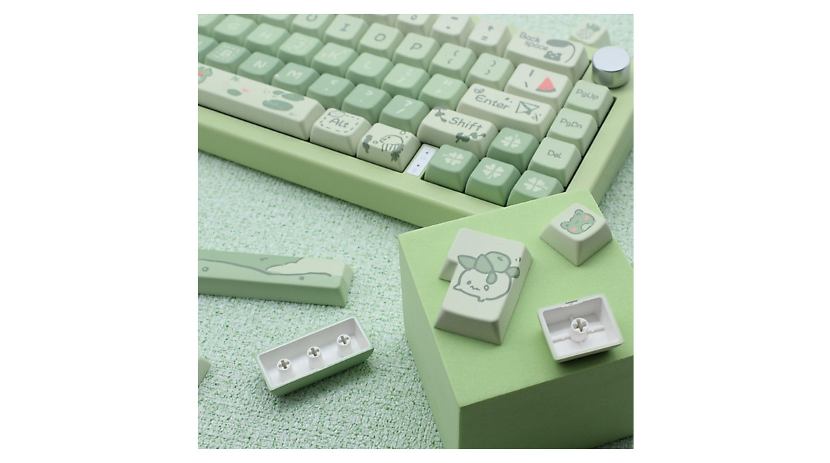 Cmokifuly Frog Cute Keycaps MDA Profile Custom PBT Green Keycap for ...
