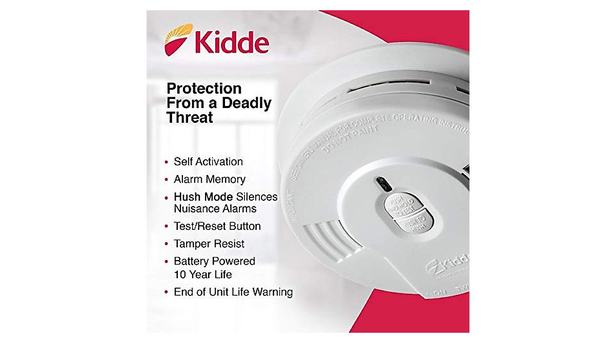 Kidde Smoke Detector - 10-Year Battery, Reliable Safety