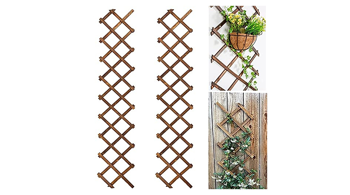 Extensible Wooden Garden Fence & Plant Trellis - 2 Pack