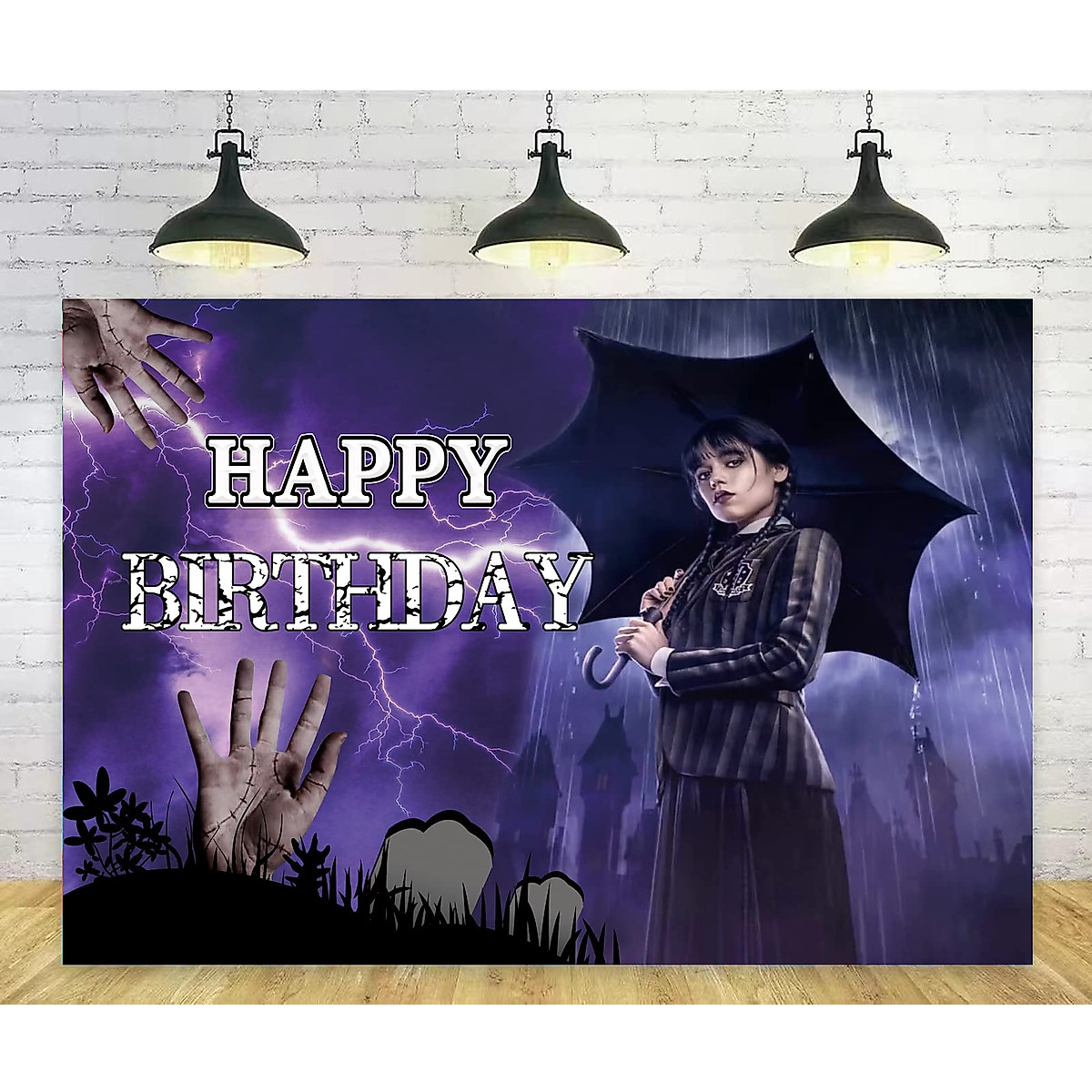 Wednesday Addams Birthday Backdrop | Kids Party Decor 5x3ft