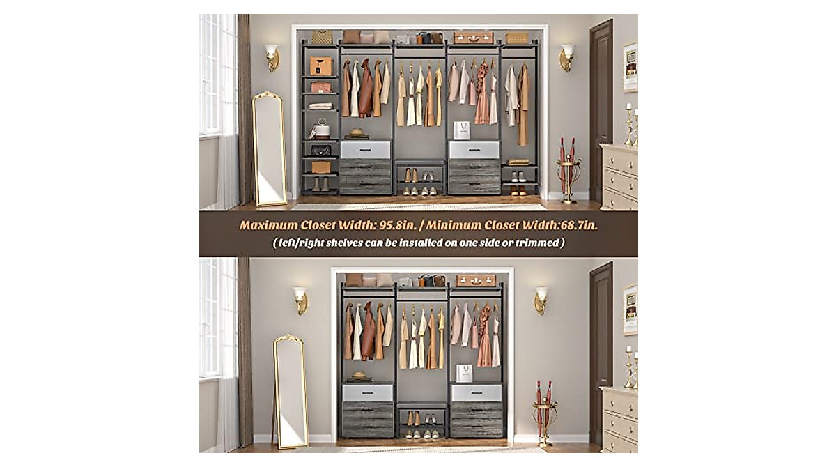 Aheaplus Heavy Duty Closet Organizer & Rack