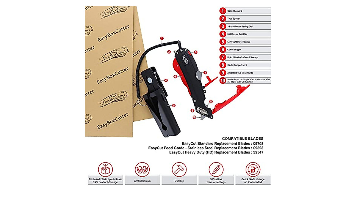 Easy Cut Modern Box Cutter - Safe & Ergonomic Design