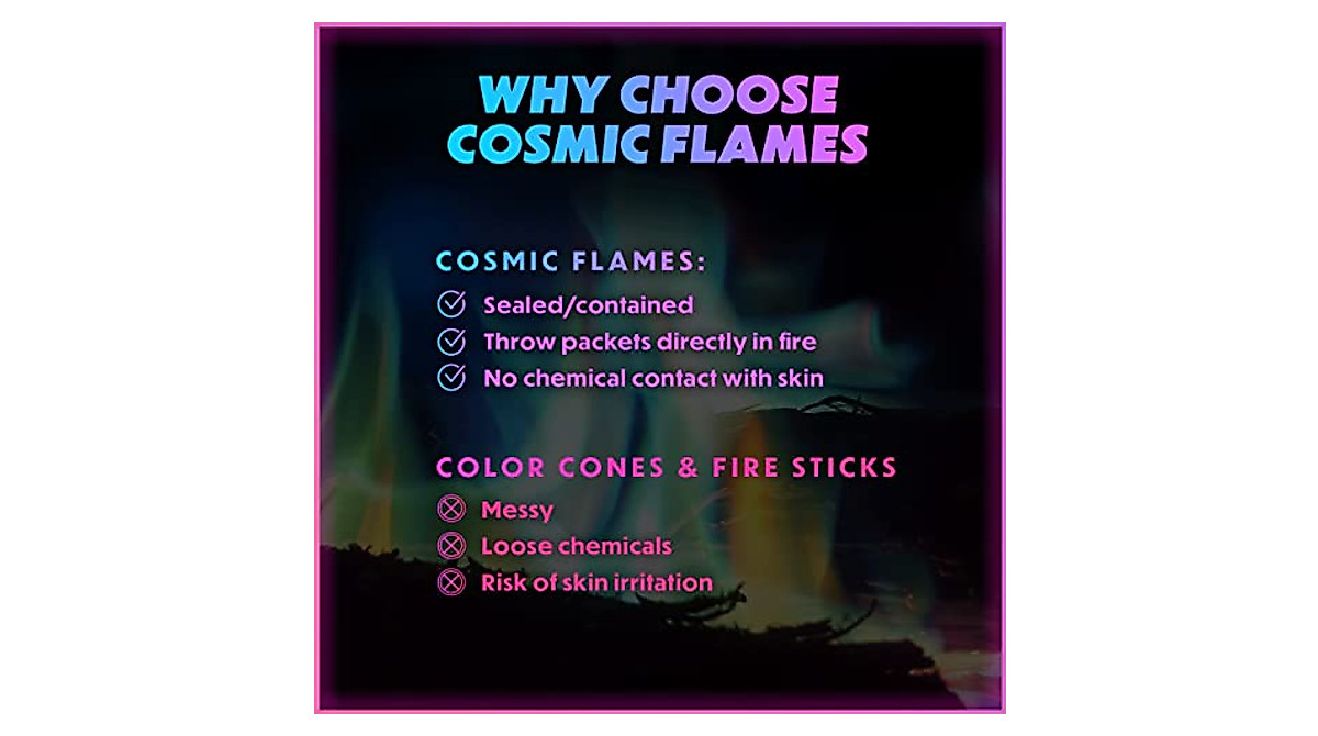 Magical Flames Cosmic Fire Packets - Vibrant Color Change Fire Effects