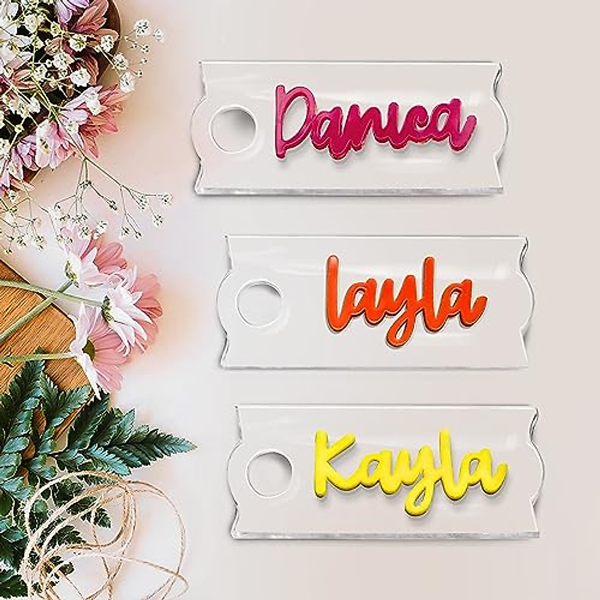 Personalized Tumbler Name Tags for Customization