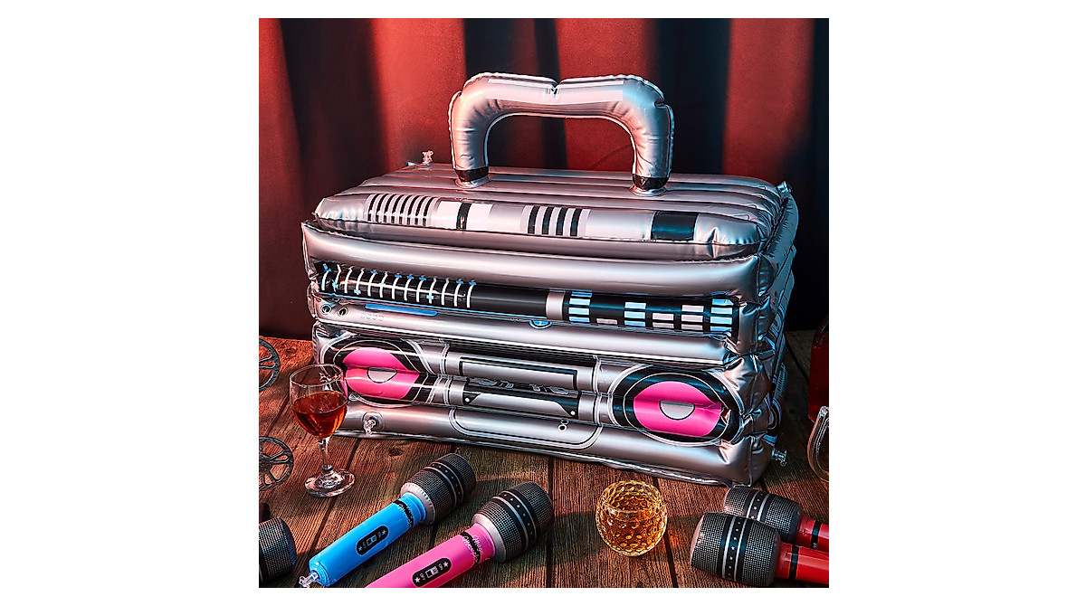 Retro Inflatable Boom Box Beverage Cooler for Parties