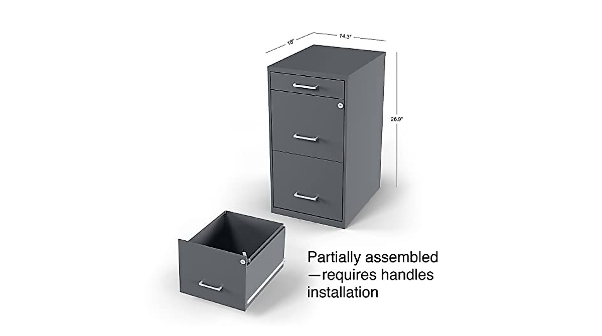 Staples 3-Drawer File Cabinet - Secure & Stylish Storage