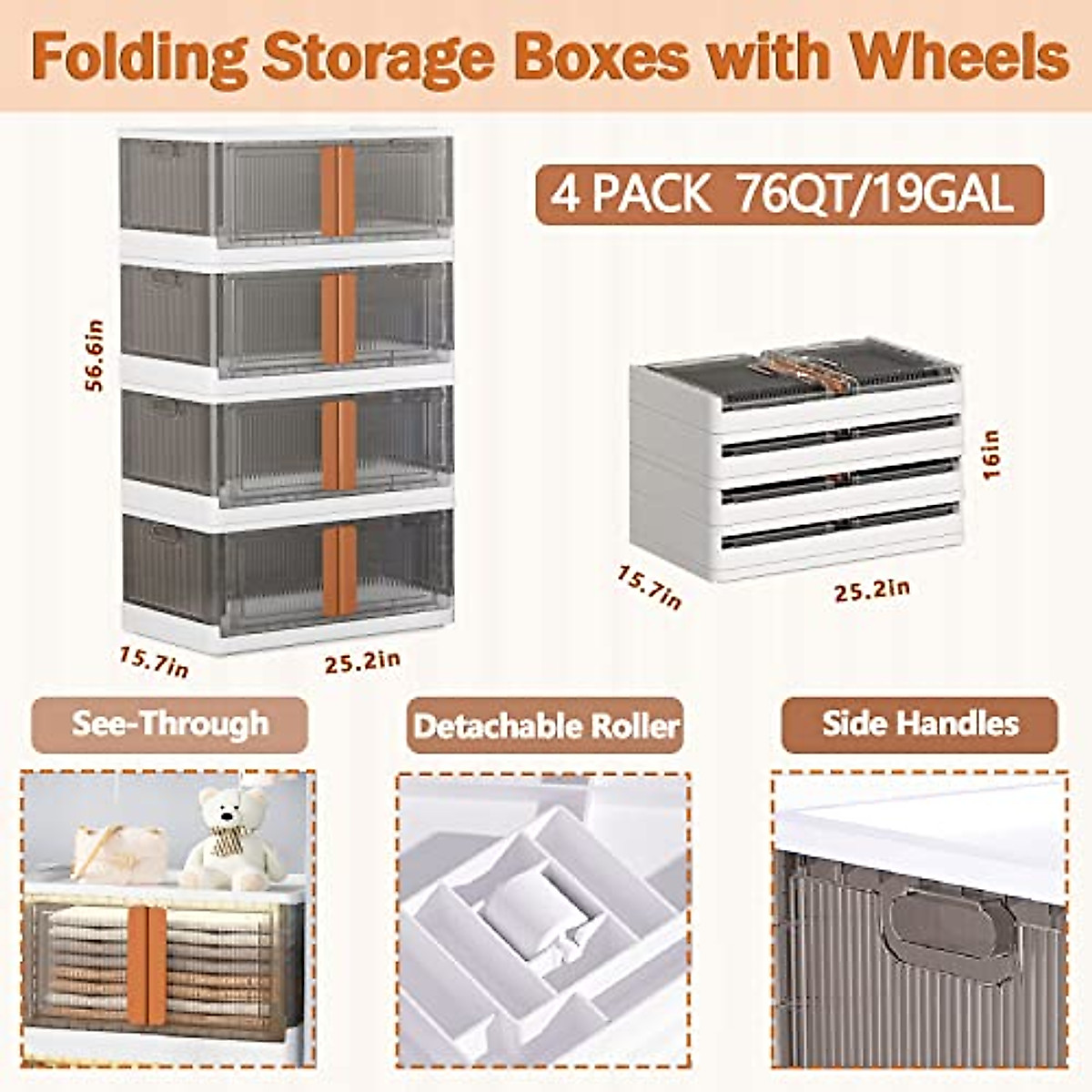 Jacriah 19 Gallon Storage Bins - Organize with Ease
