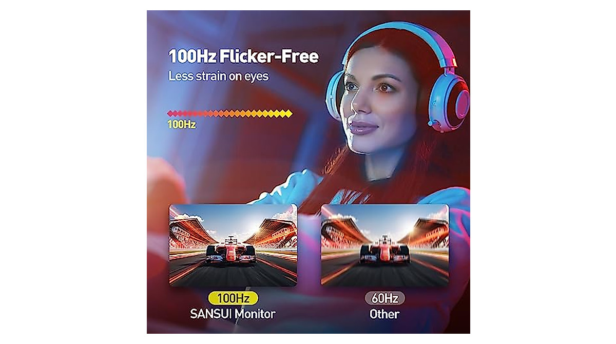 SANSUI 24-Inch Monitor with 100Hz IPS FHD Display and USB-C Connectivity