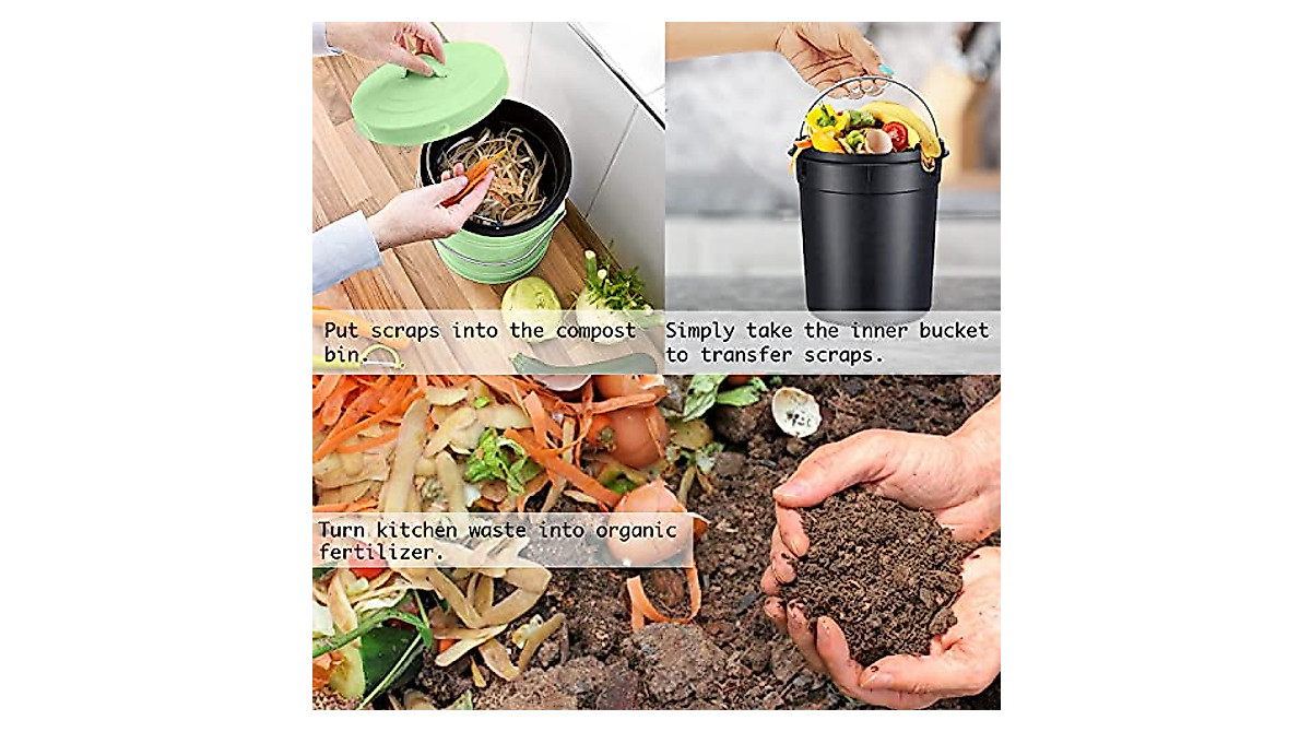 LALASTAR Odorless Countertop Compost Bin - 1 Gallon