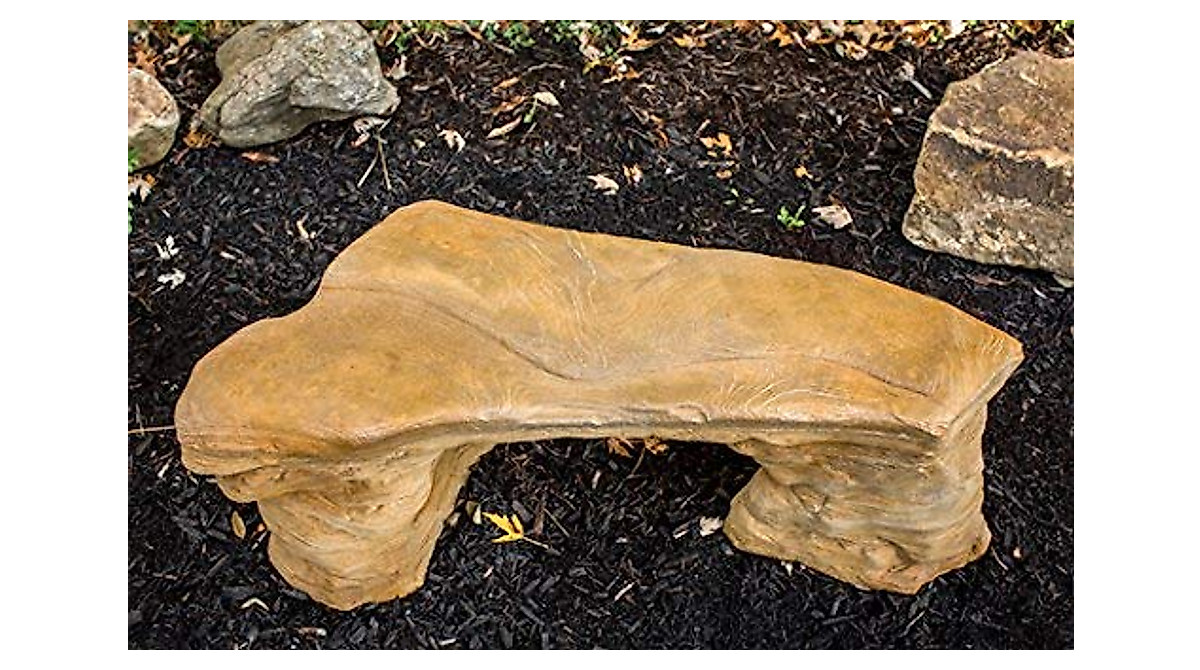 Cast Stone Petrified Rock Bench for Outdoor Spaces