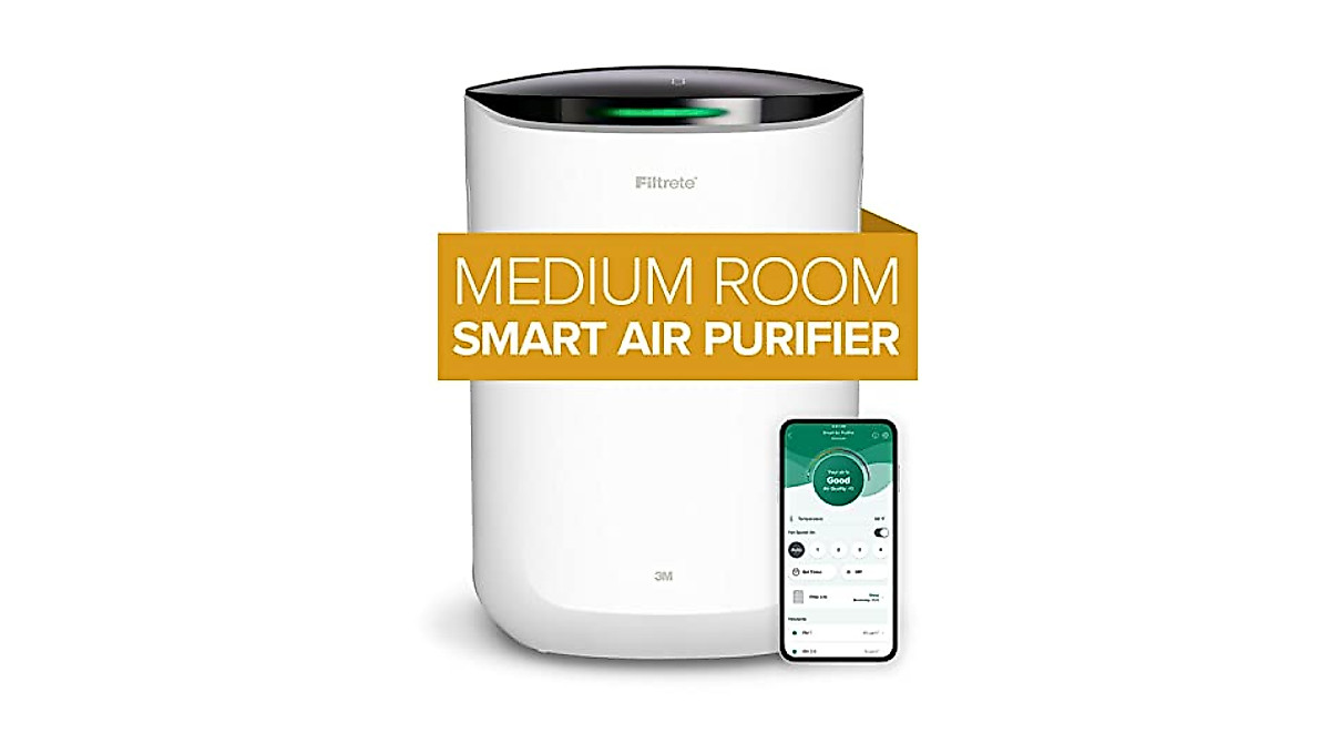 Filtrete Smart Air Purifier for Medium Rooms - HEPA Filter