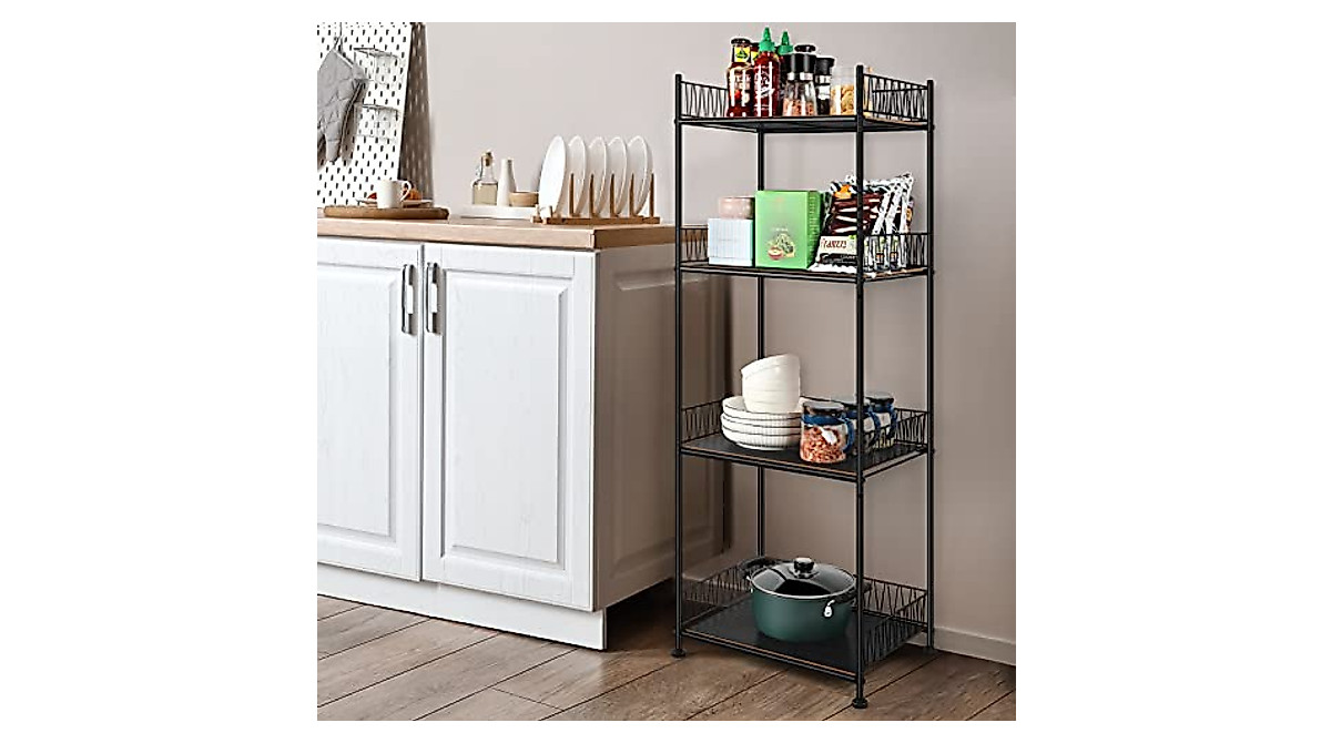smusei 4 Tier Kitchen Storage Rack - Stylish & Durable