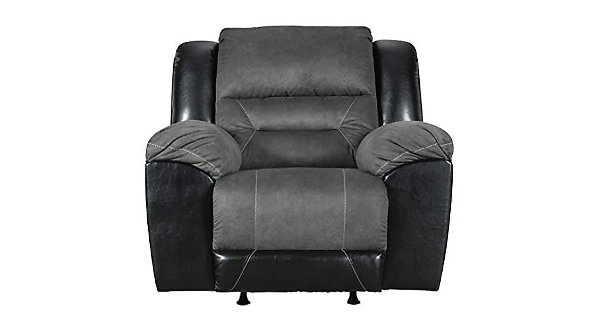 Gray Faux Leather Rocker Recliner by Ashley Designs