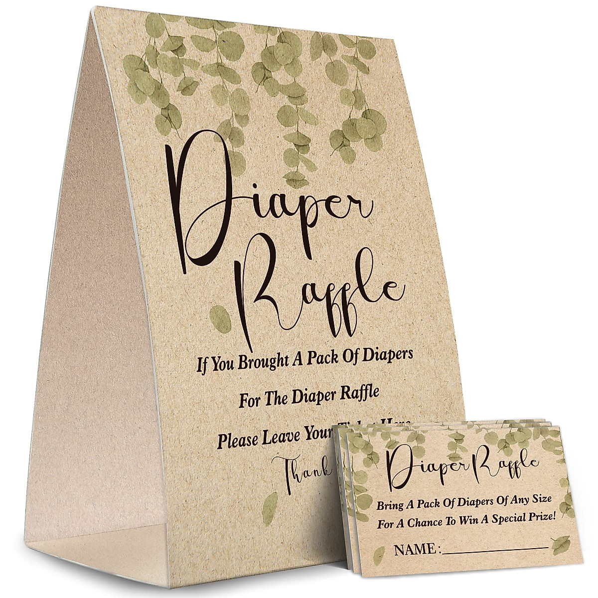 Kraft Paper Diaper Raffle: Baby Shower Game Kit