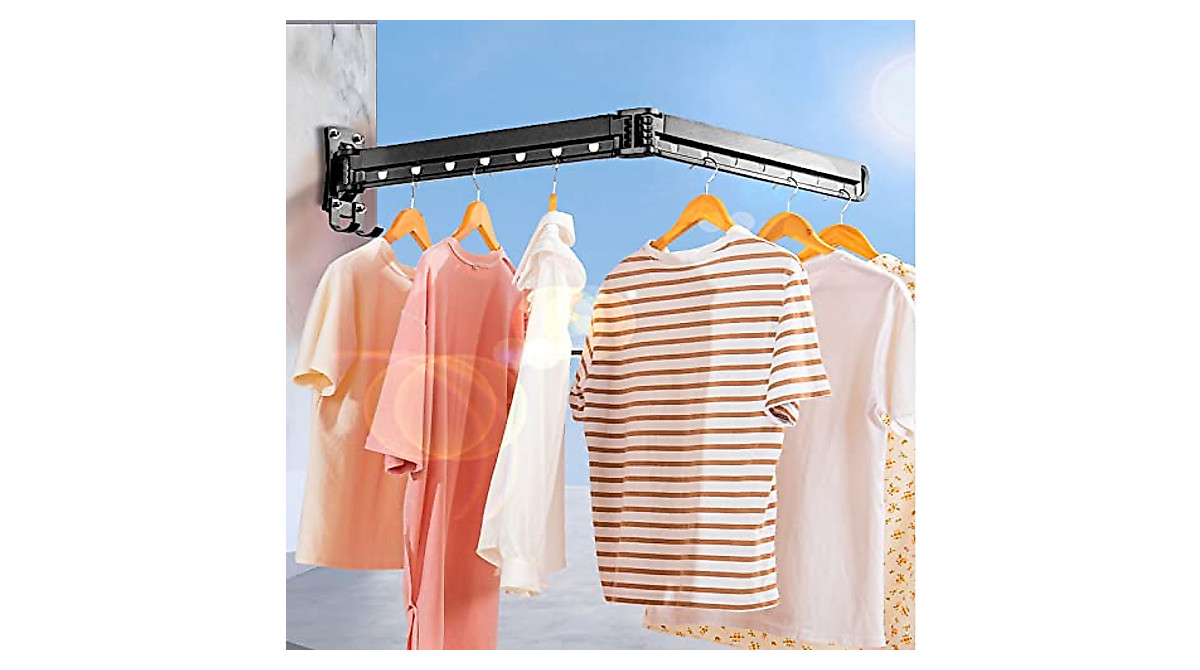 New-Star Wall-Mounted Folding Clothes Drying Rack for Small Spaces