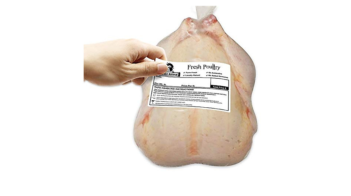 Durable Poultry Freezer Labels - 50 Pcs with Instructions