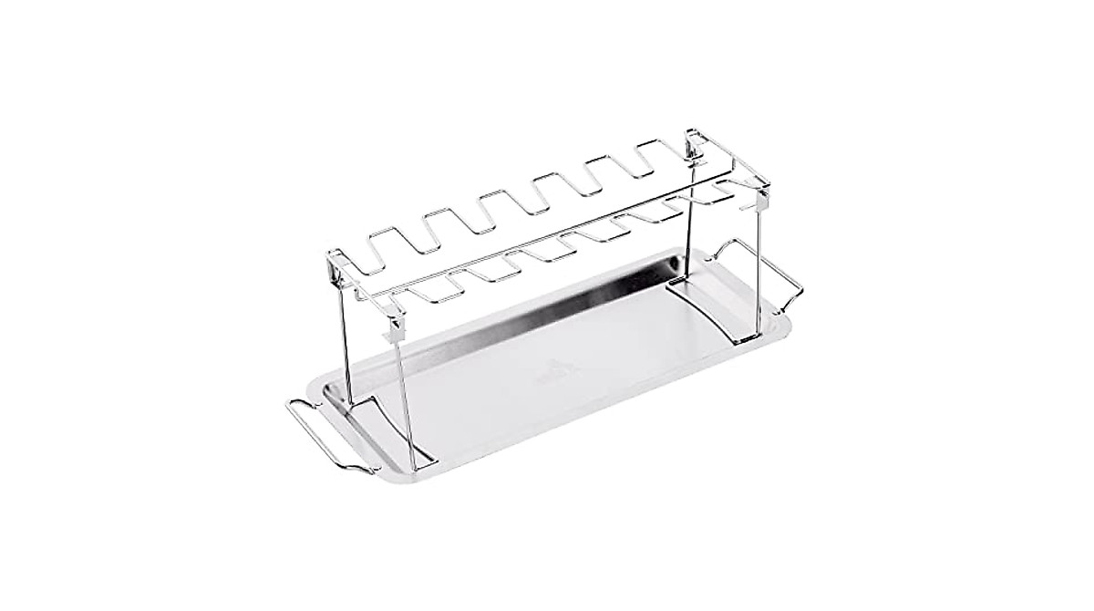 UNCO Chicken Leg Rack for Grill - 14 Slots Stainless Steel for Perfect BBQ