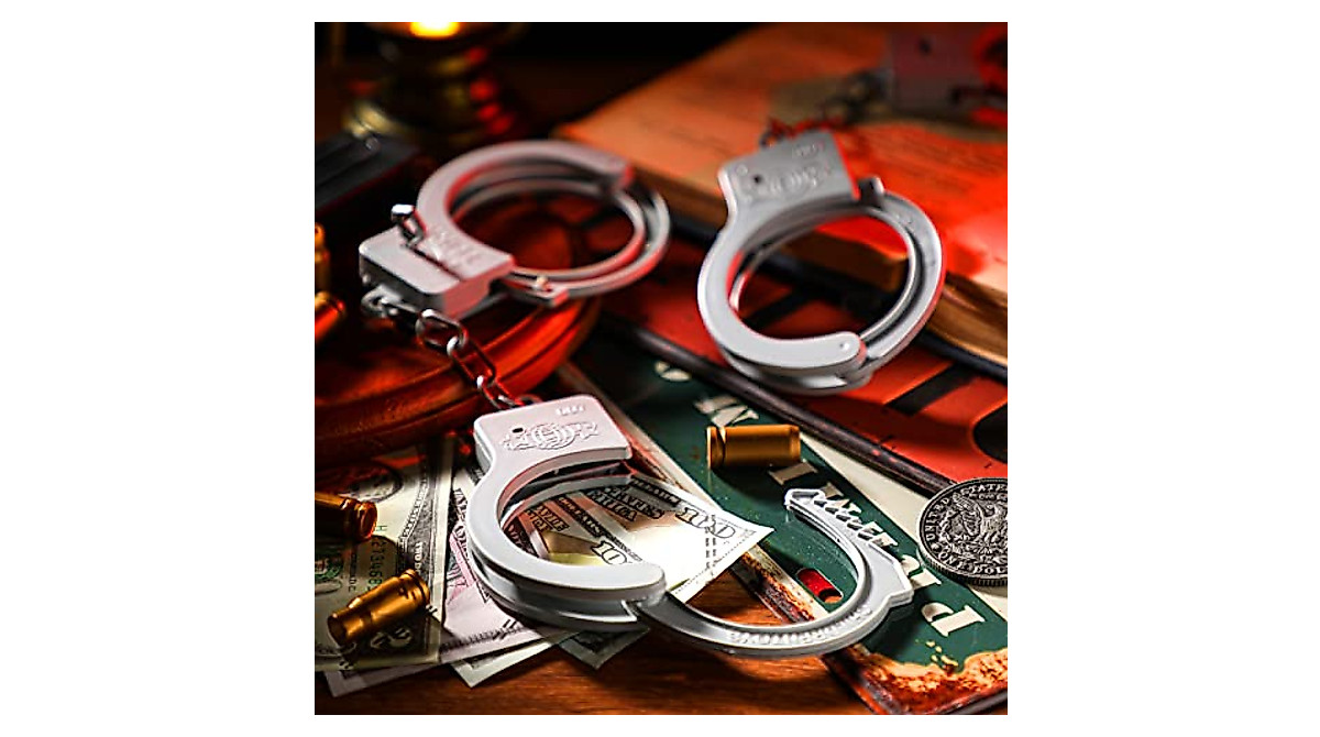 Junkin 24 Sets Plastic Handcuffs Toy for Kids - Party & Costume Accessory