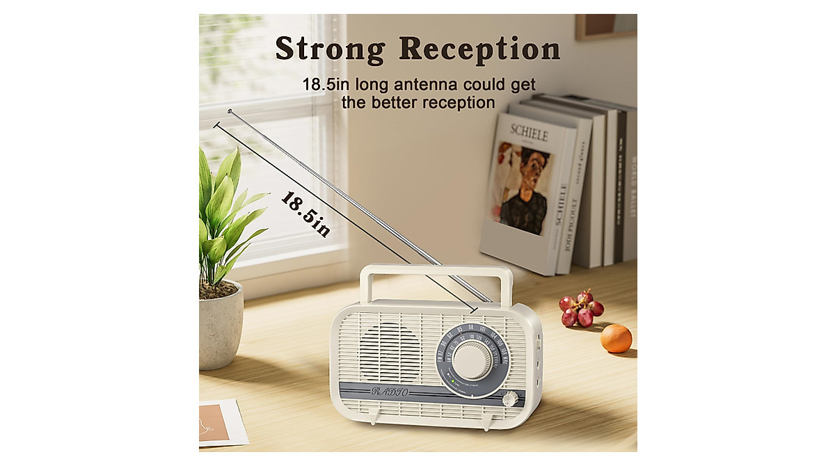Audiocrazy Retro Portable AM/FM Bluetooth Radio - Yellow