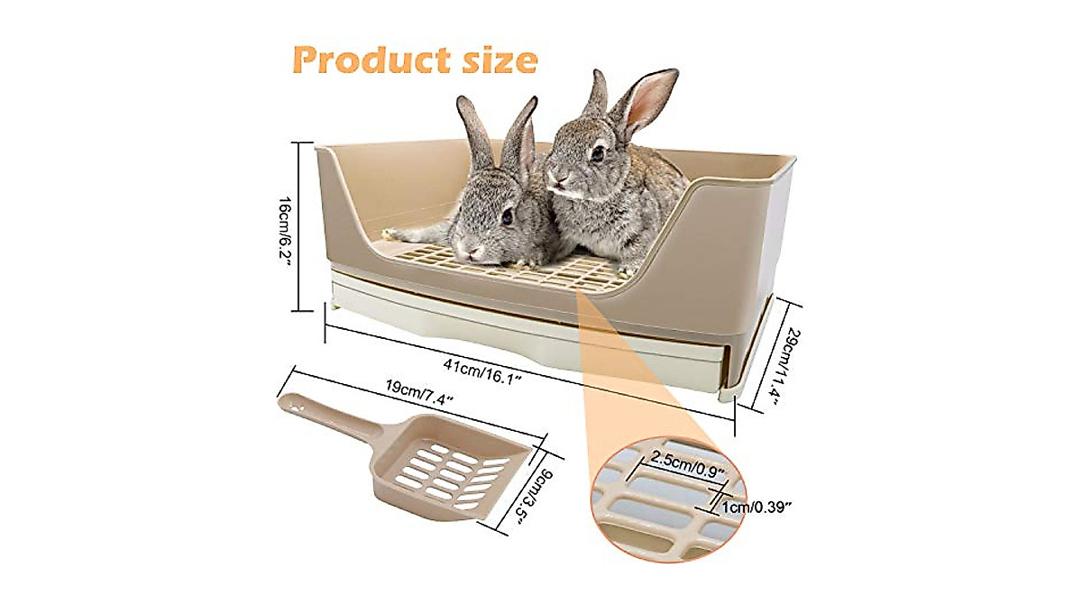 BWOGUE Large Rabbit Litter Box - Easy Clean Potty Trainer for Large Pets
