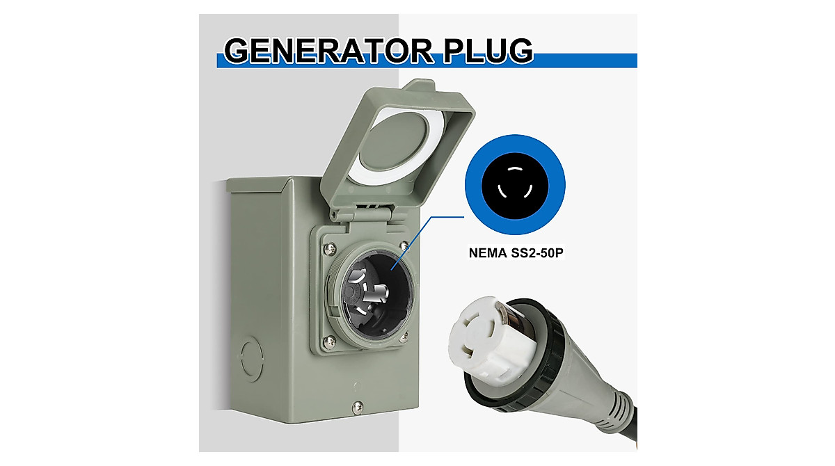BEBOBLY 50 Amp Power Inlet Box for Generators