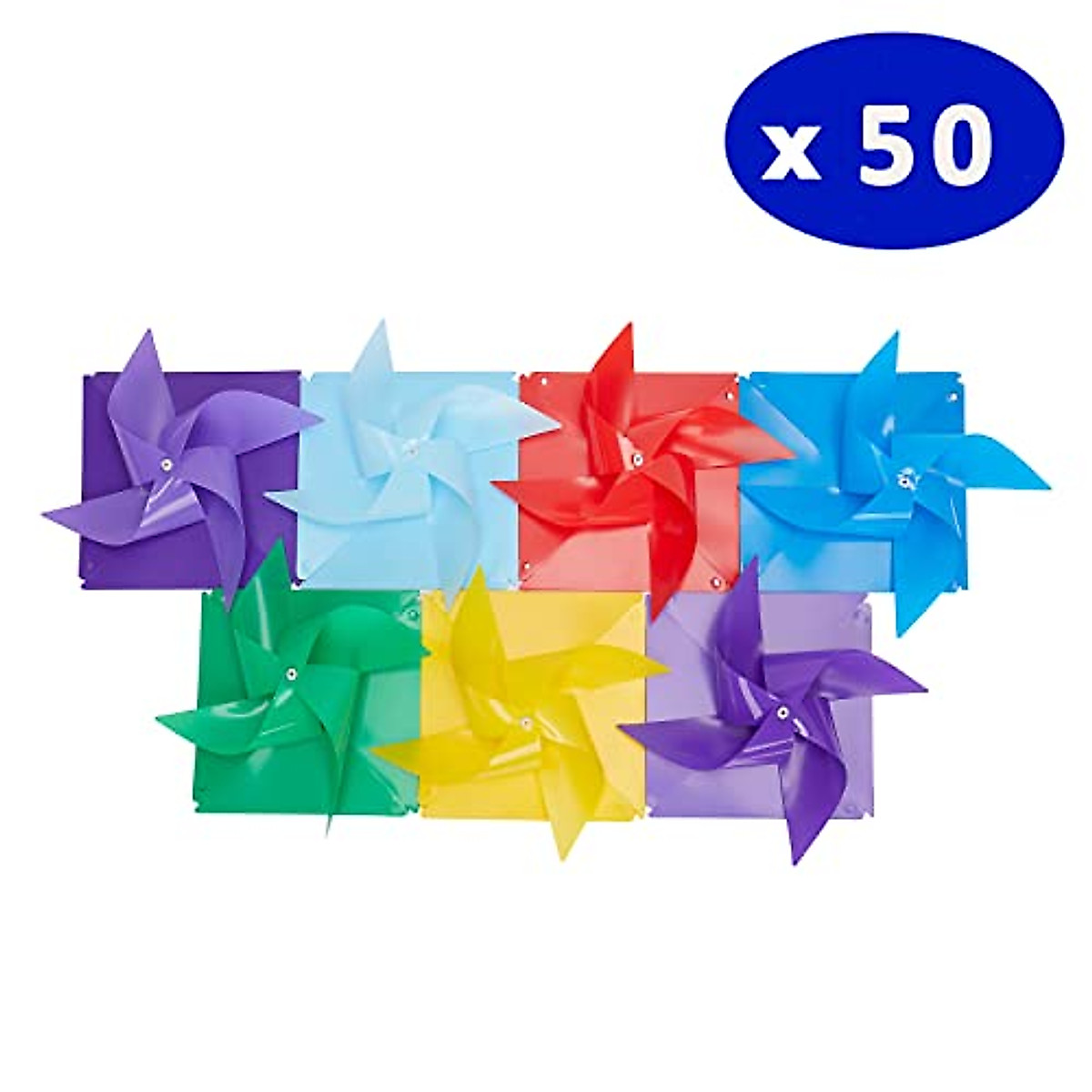 Tsocent 50 Pcs Colorful Pinwheels for Kids & Garden Decor