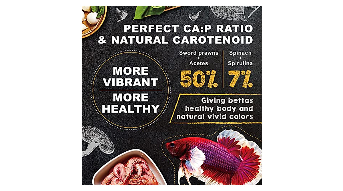 Ultra Fresh Betta Fish Food - Natural, Healthy, Palatable Nutrition