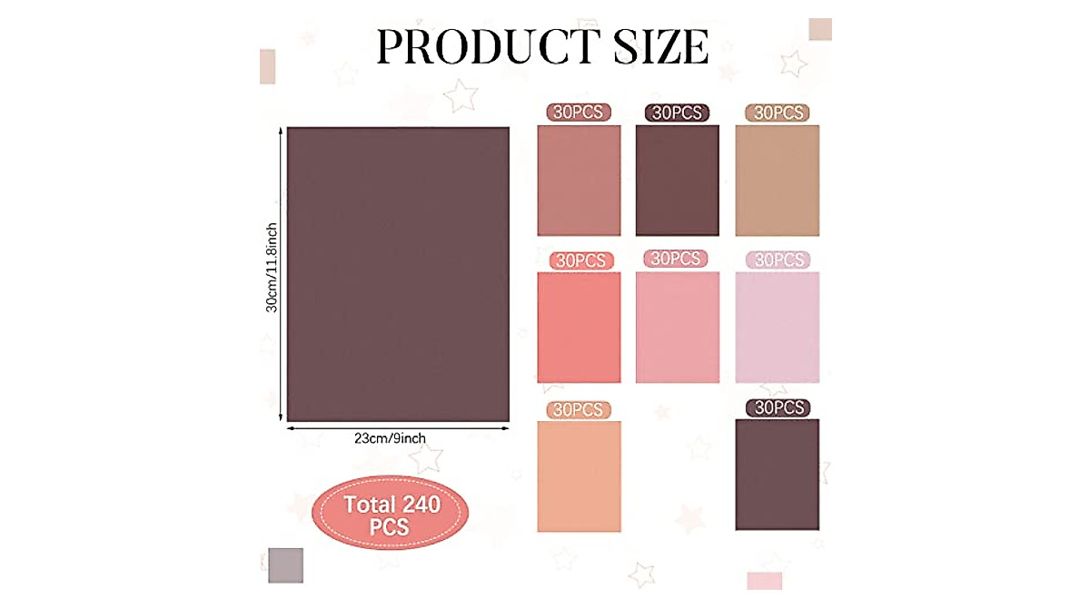 Multicultural Construction Paper Pack - 240 Sheets in 8 Skin Tones