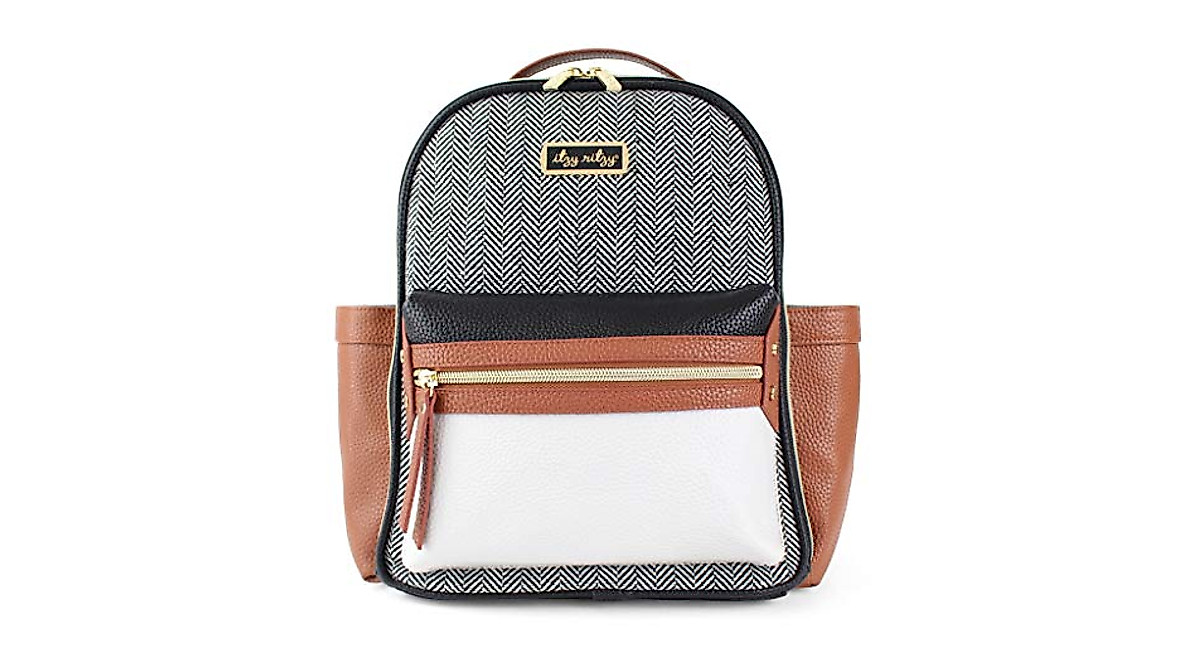 Itzy Ritzy Mini Diaper Bag - Stylish Vegan Leather Backpack