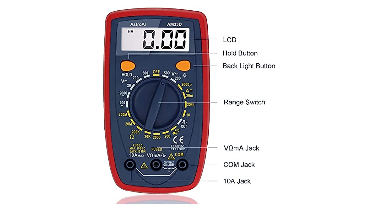 AstroAI Digital Multimeter - Measure Voltage, Current, Resistance