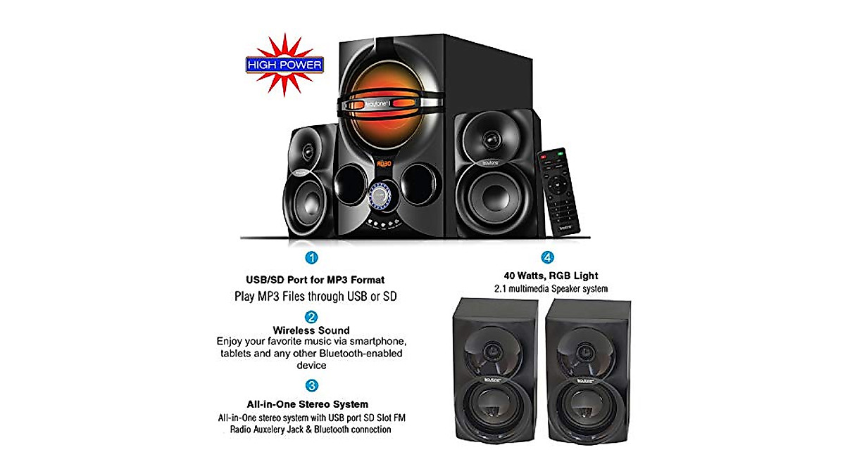 Boytone BT-424FN 2.1 Bluetooth Speaker System | Powerful & Versatile Audio