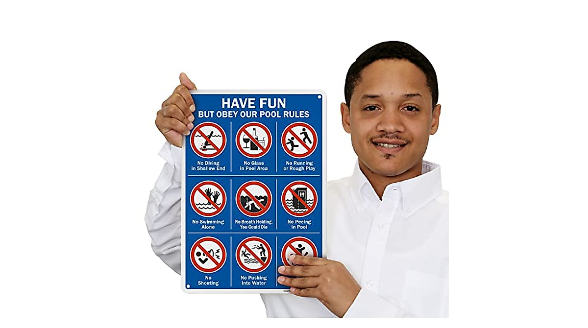 SmartSign Pool Rules Metal Sign - Durable, Rustproof & Vibrant