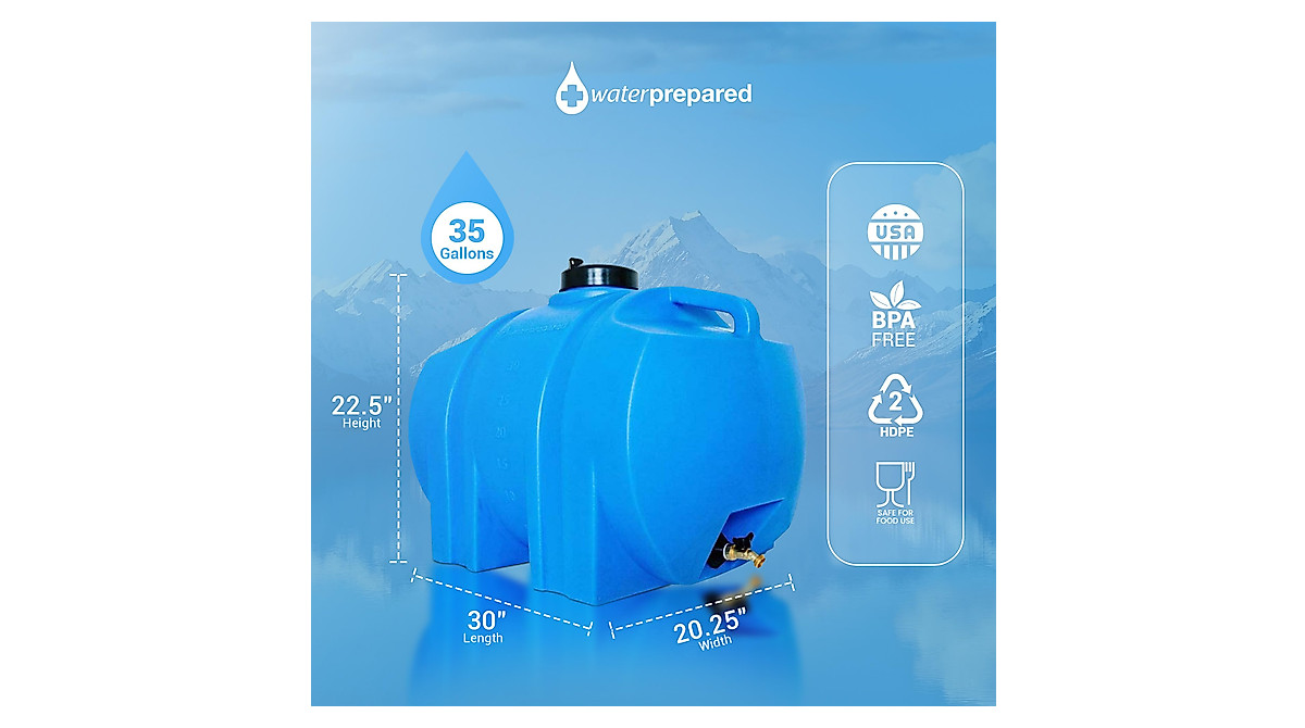 WaterPrepared 35 Gallon Utility Tank - Durable & UV-Proof