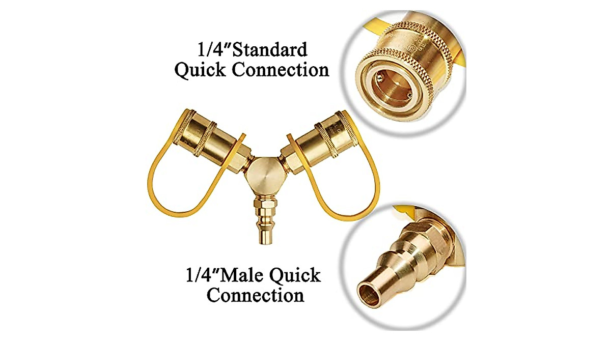 RV Propane Quick Connect Y Splitter - Dual Appliance Connection