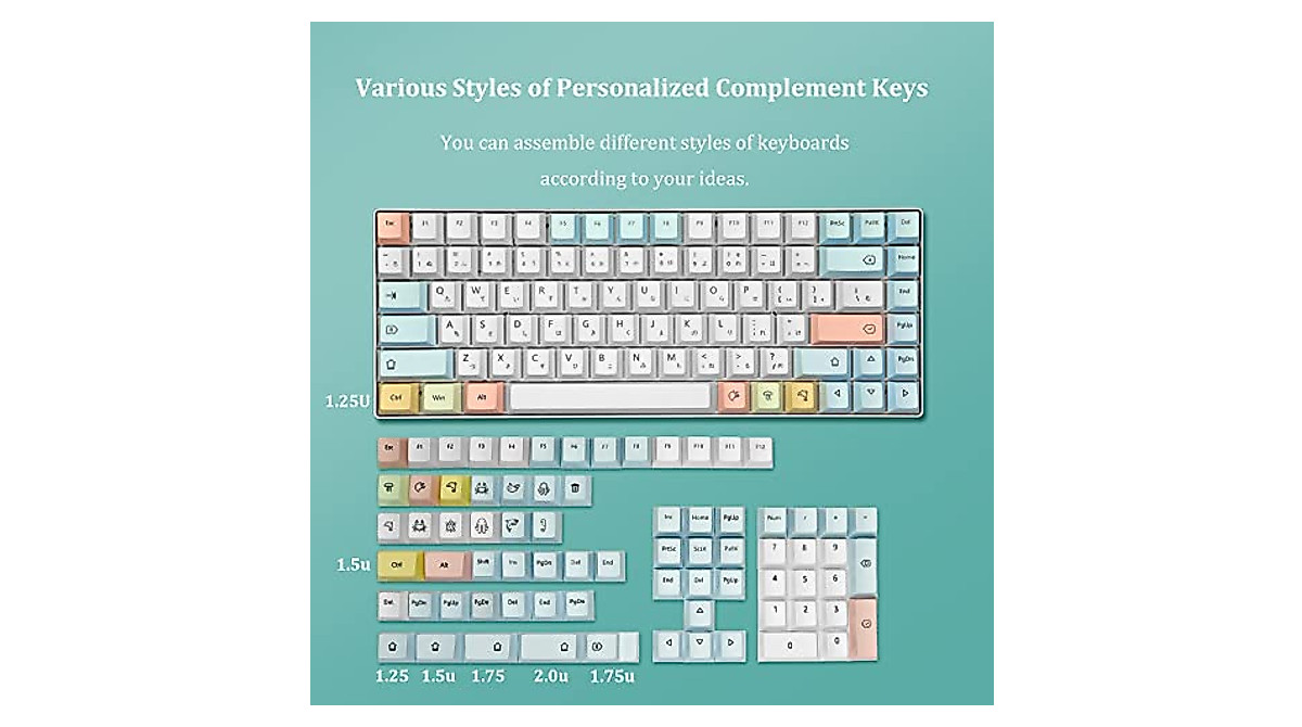 Custom Cute GMKWTL XVX Keycaps for Mechanical Keyboards