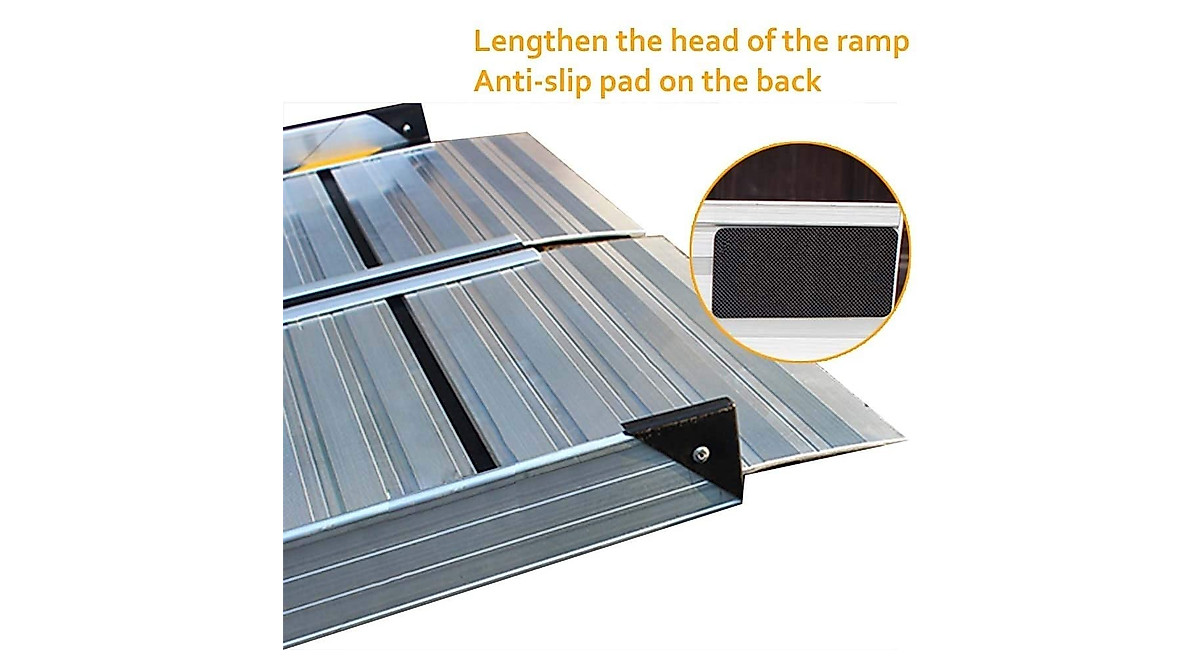 GUENZO Portable Aluminum Threshold Ramp for Wheelchairs & Accessibility