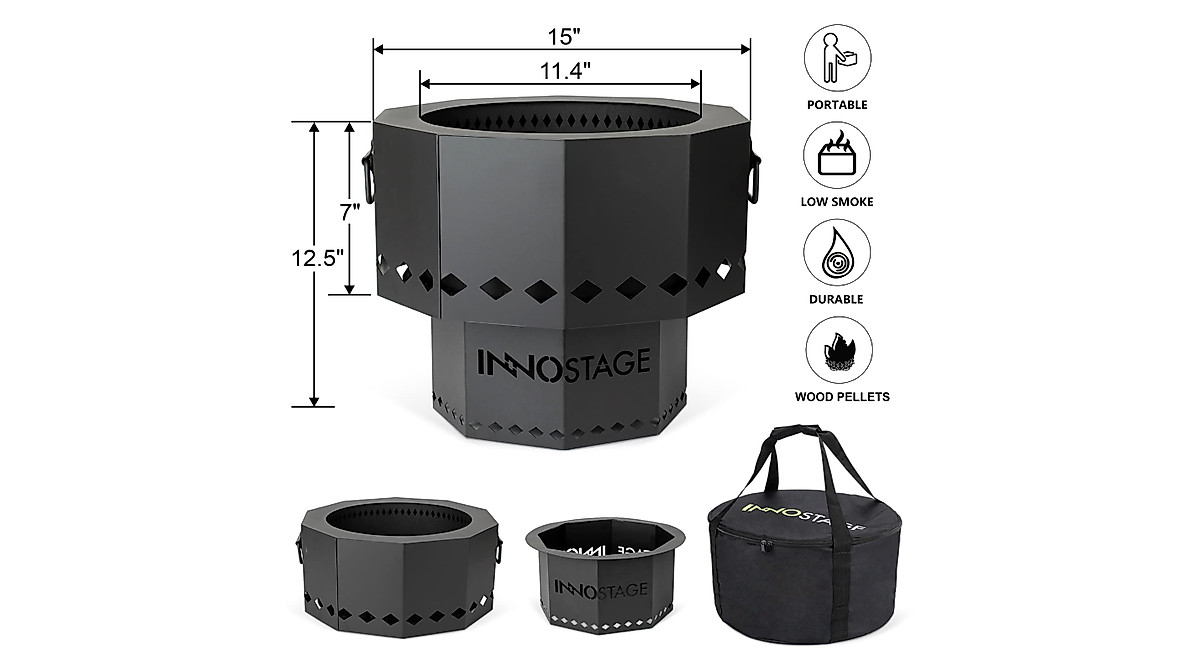 INNO STAGE Smokeless Fire Pit - Perfect for Camping