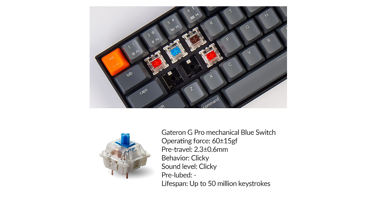 Keychron K14 70% Mechanical Keyboard with Bluetooth & Gateron Switch