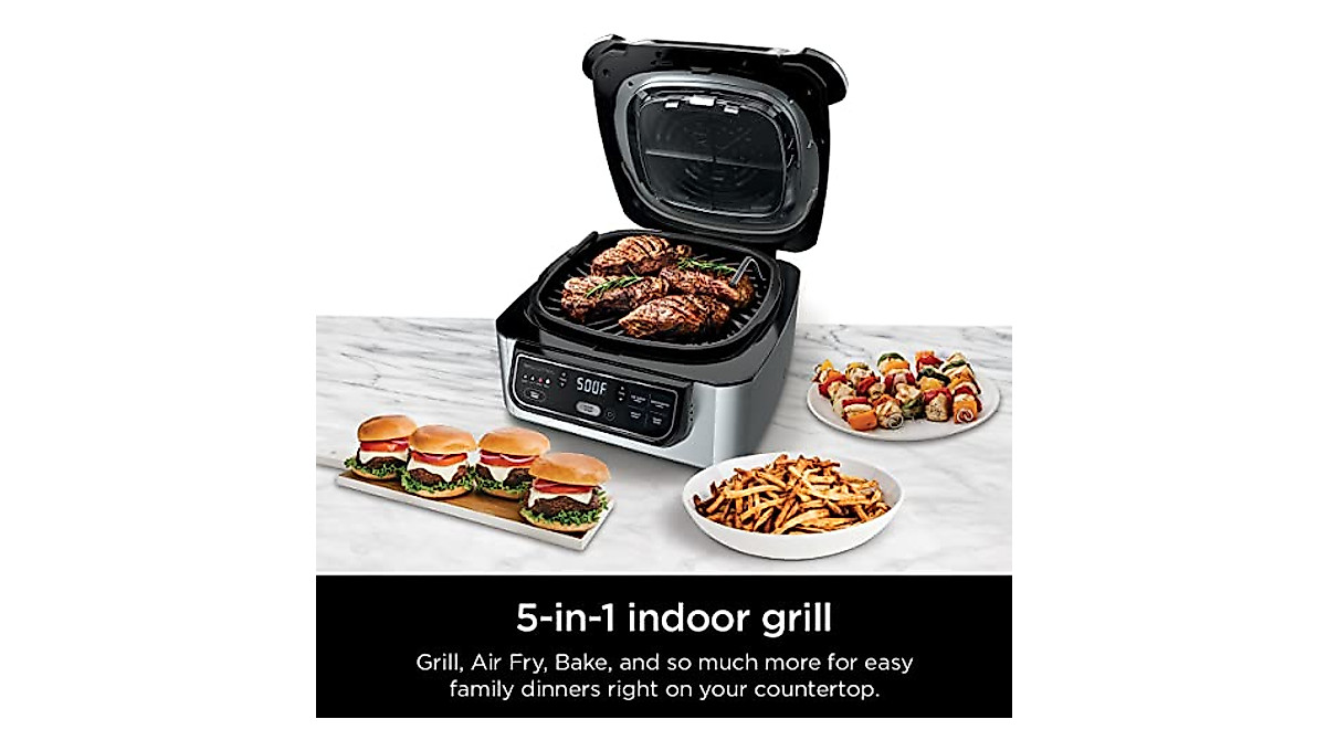 Ninja AG301 Foodi 5-in-1 Indoor Grill - Versatile Cooking & Healthy Air ...