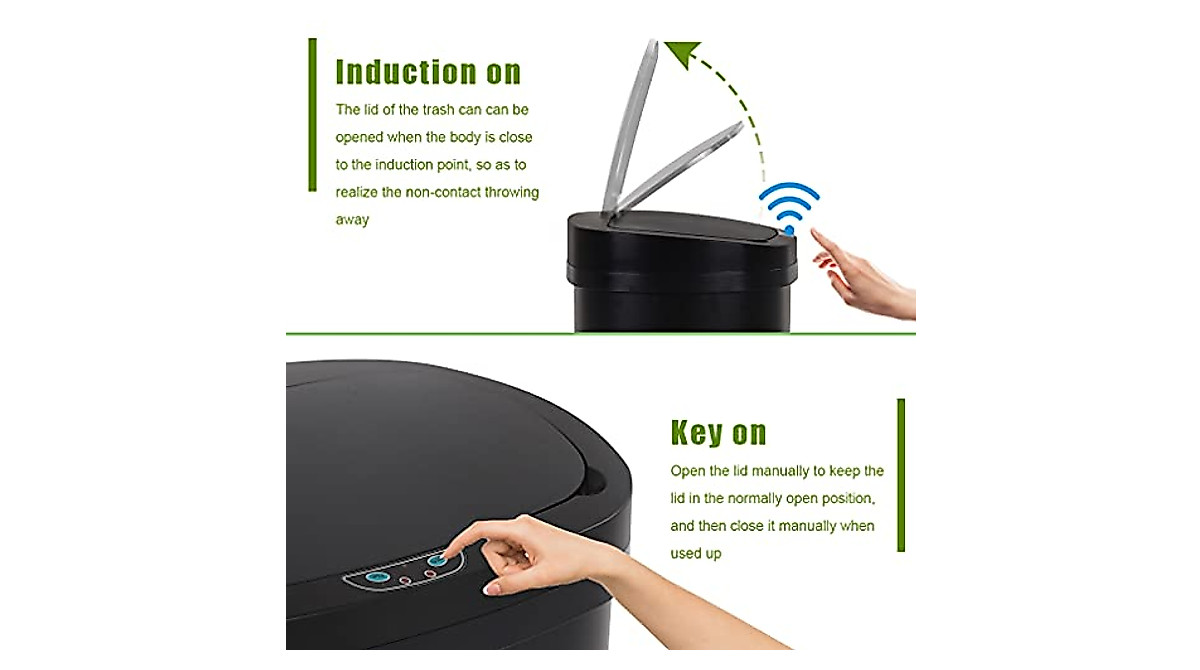 Automatic Stainless Steel Trash Can - Touchless 13 Gallon