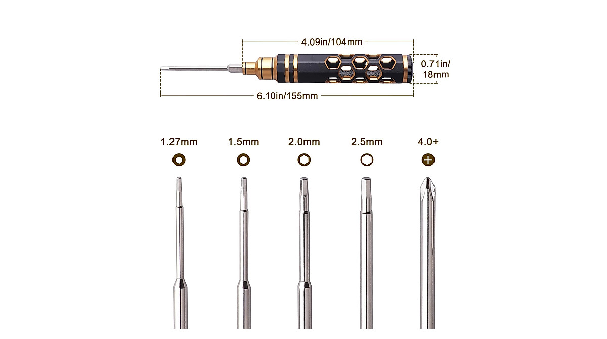 AllinRC RC Hobby Tools Kit - 5-in-1 Precision RC Maintenance Set