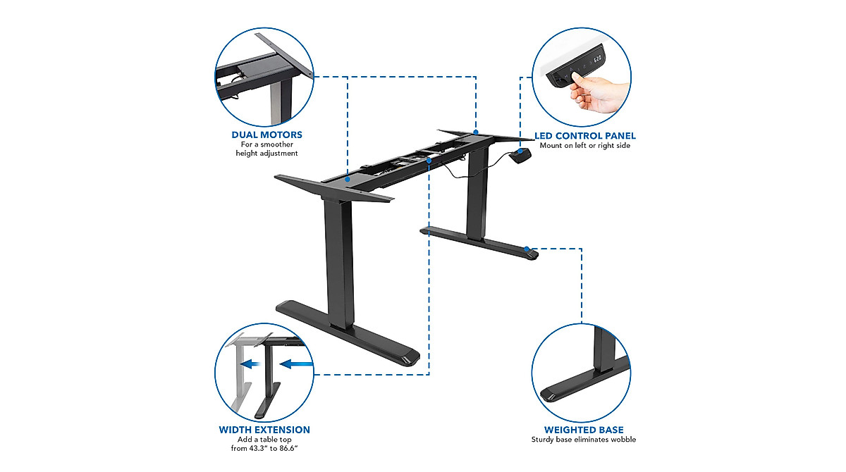 Mount-It! Heavy-Duty Electric Standing Desk Frame | Adjustable ...