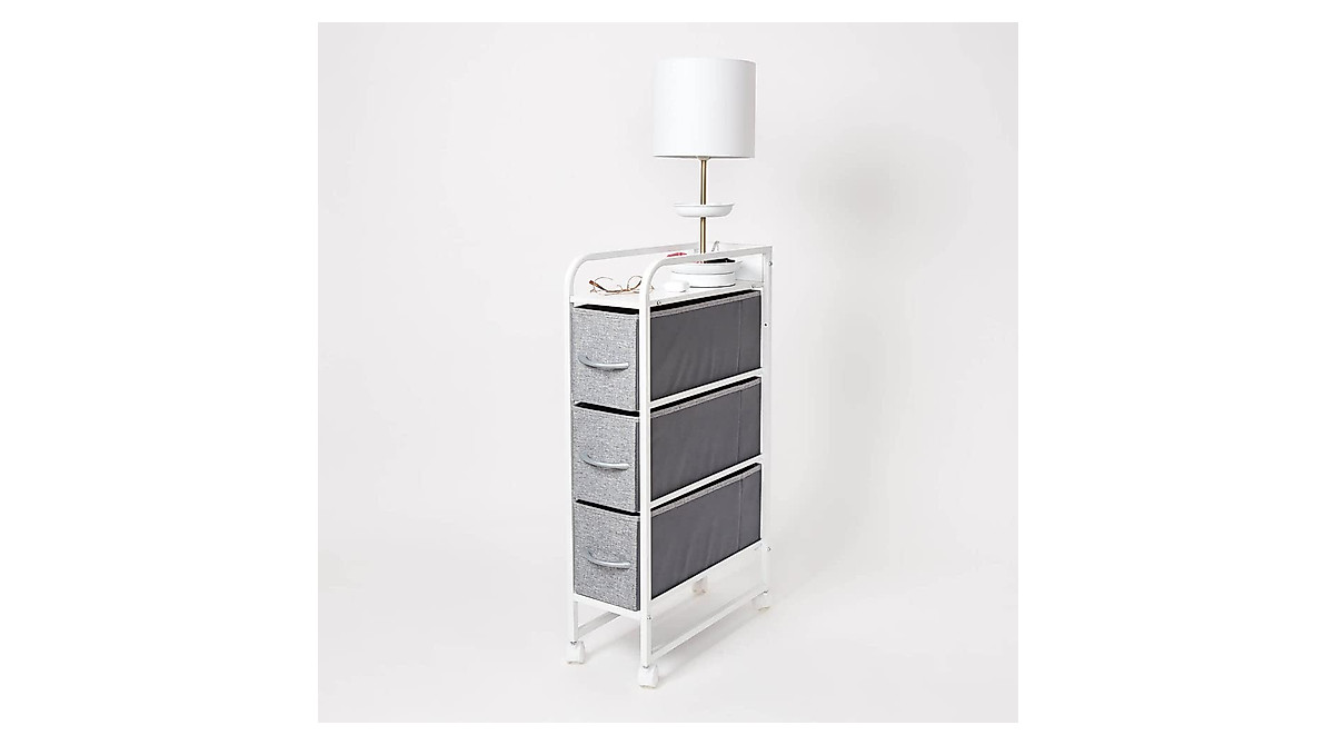 Dormify 3-Drawer Cart: Slim Nightstand Storage