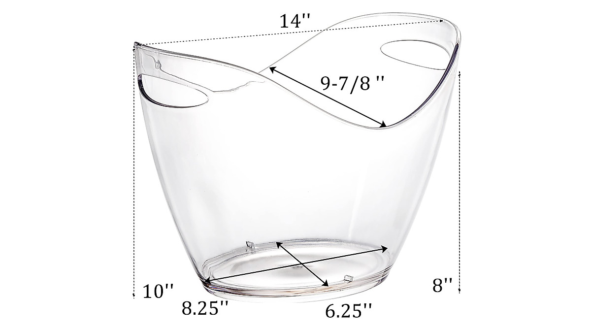 Yesland 8L Clear Ice Bucket for Parties & Home Bar