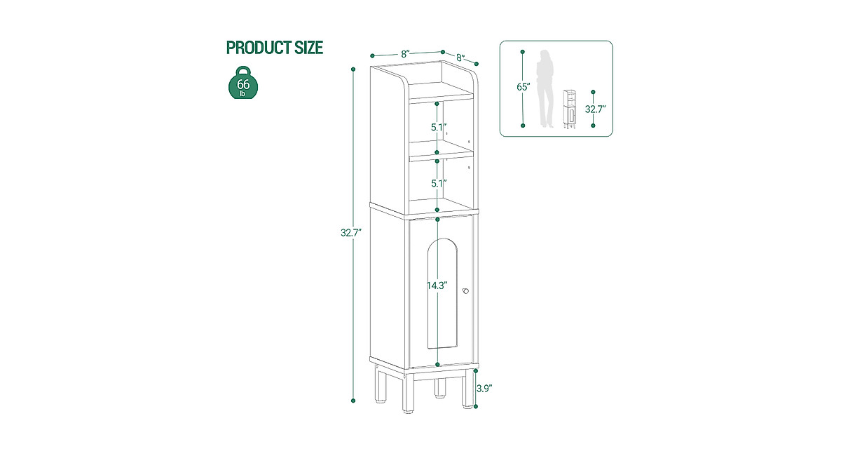 Hzuaneri Small Corner Bathroom Cabinet - Space Saver