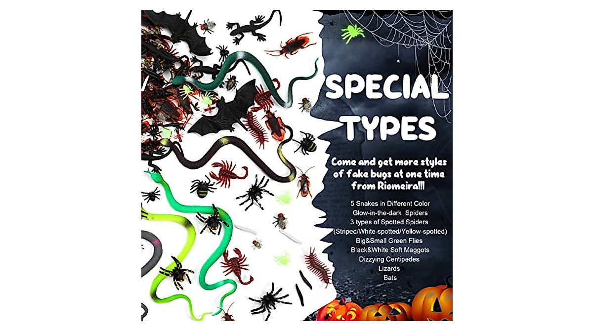 Realistic Fake Bugs Bulk - 224 Assorted Plastic Insects Set